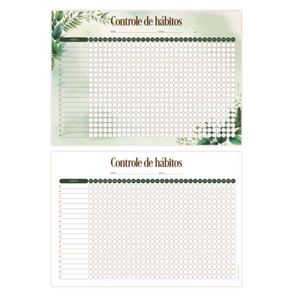Controle de hábitos mensal - Folhagens - Imagem 2