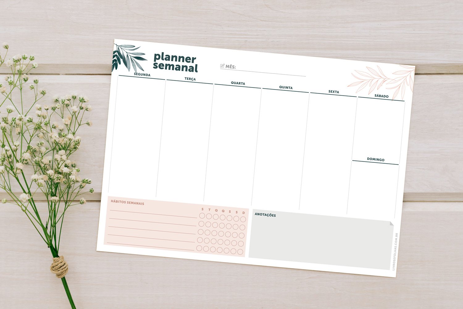 Planner semanal Botanical