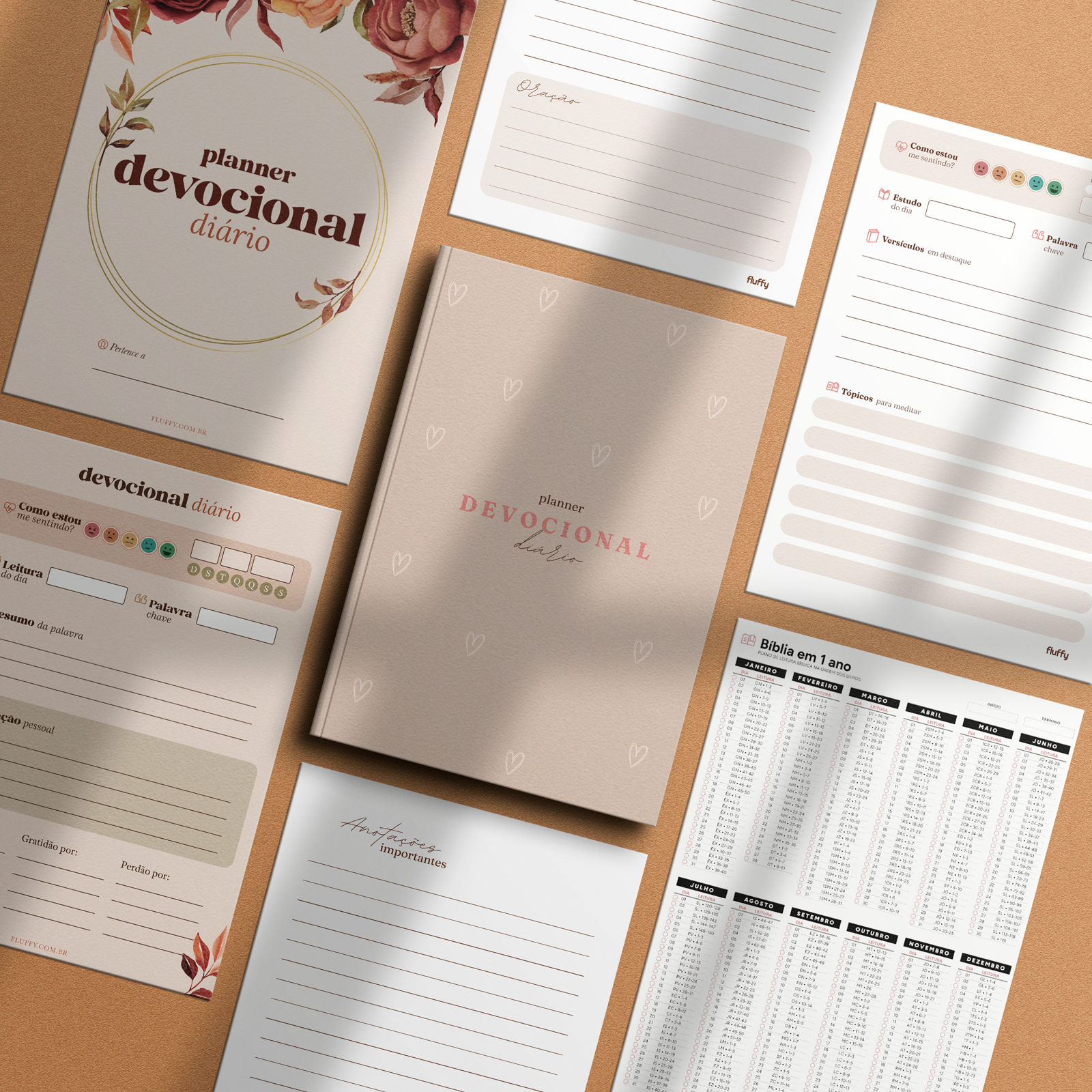 Kit devocional para imprimir: caderno e devocional diário + plano de leitura bíblica