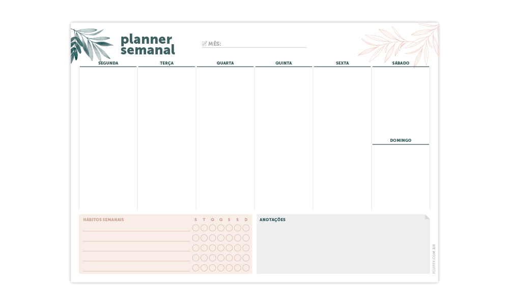 Preview do Planner Semanal Botanical