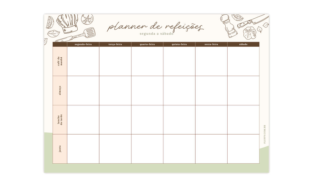 Preview do Planner de Refeições