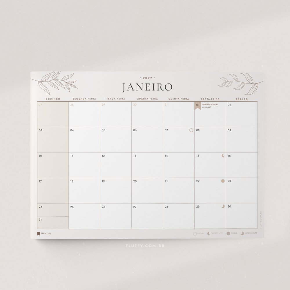 Kit Calendários 2027 para imprimir – Coleção Completa - Imagem 6
