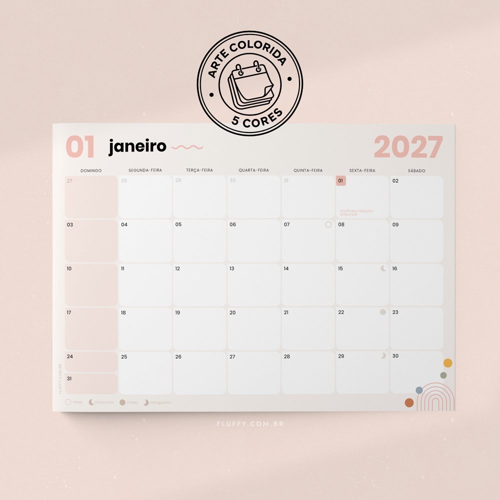 Kit Calendários 2027 para imprimir – Coleção Completa - Imagem 5