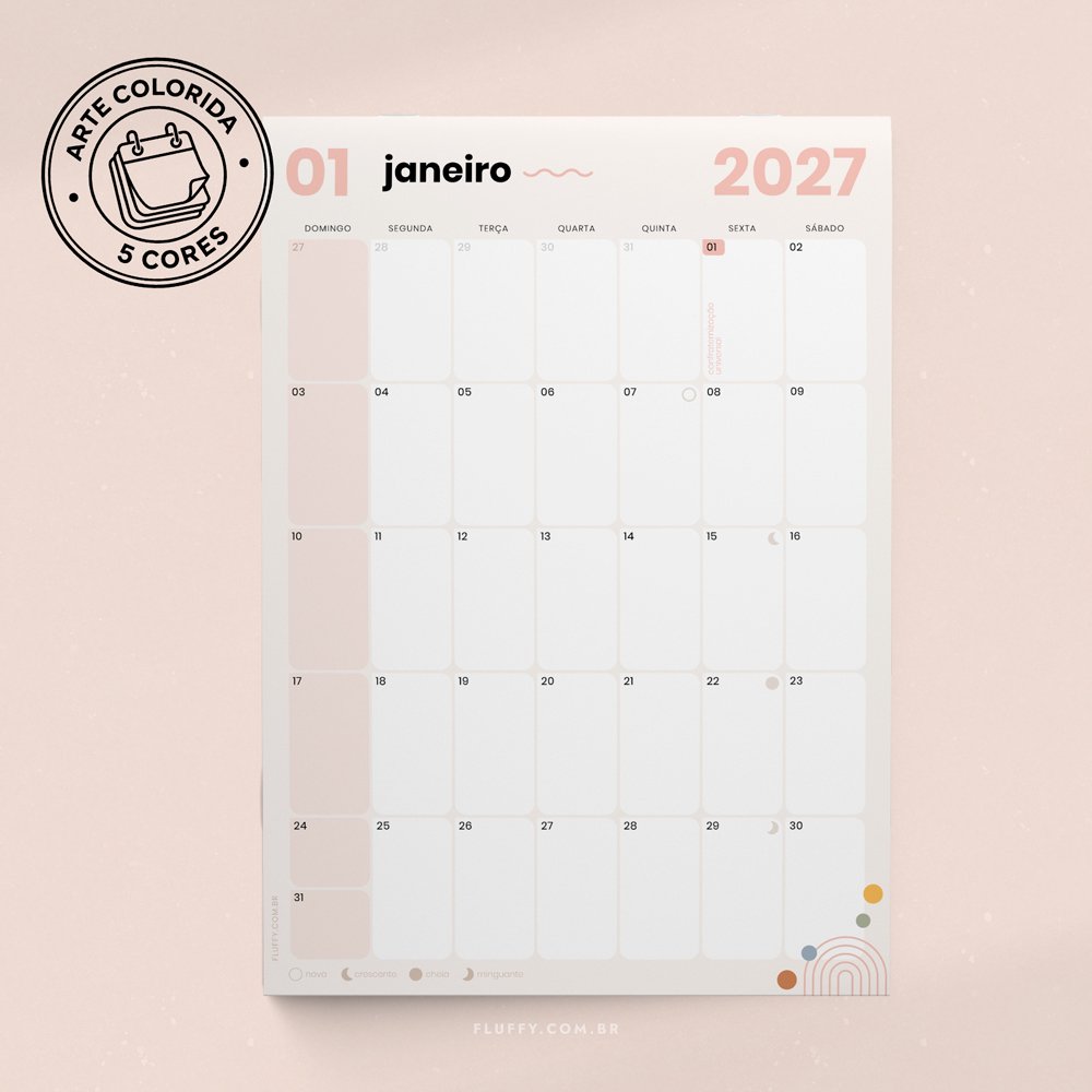 Kit Calendários 2027 para imprimir – Coleção Completa - Imagem 11