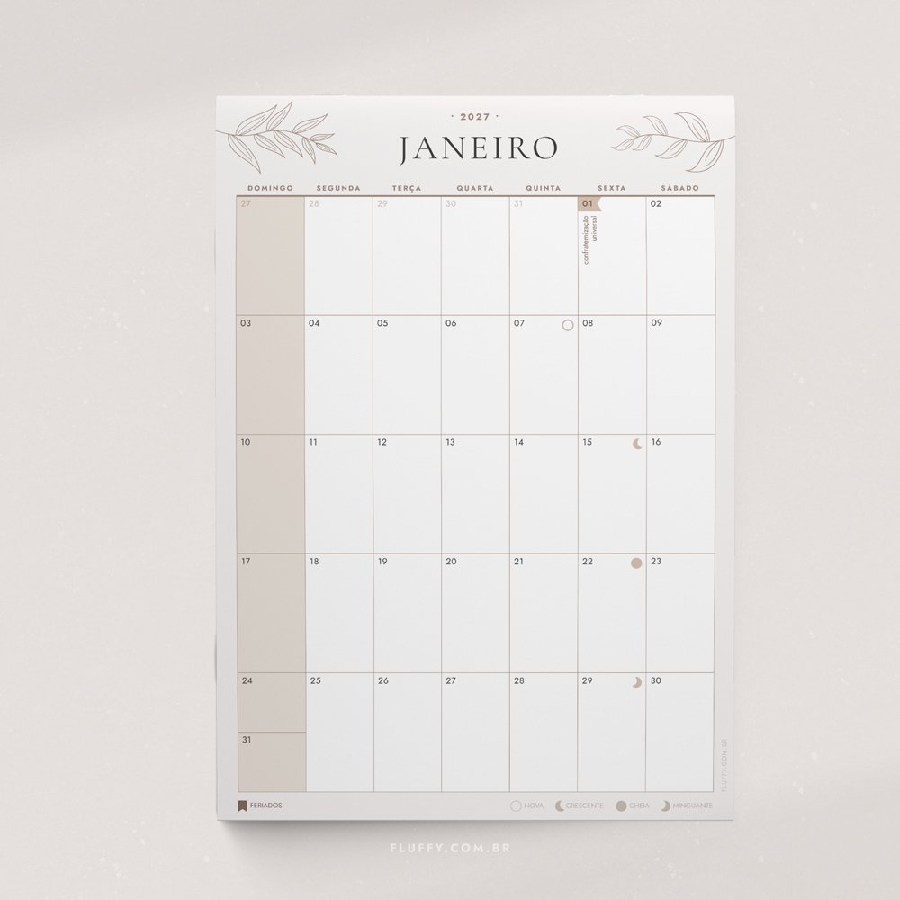 Kit Calendários 2027 para imprimir – Coleção Completa - Imagem 12