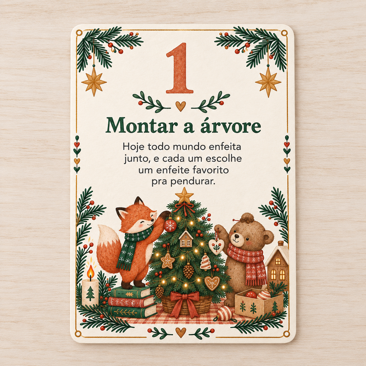 Cartão de missão do dia 1: montar a árvore