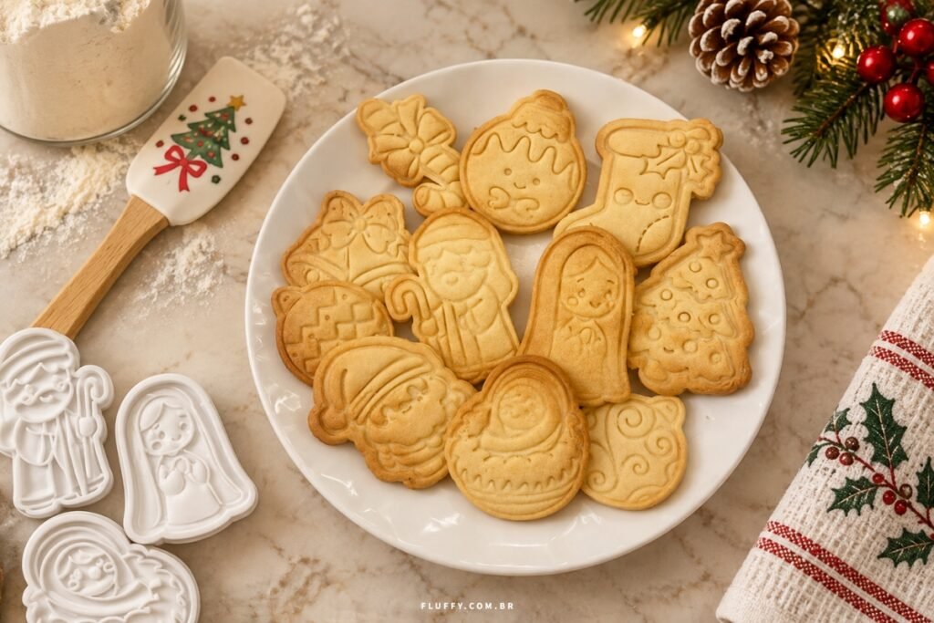 Biscoitos amanteigados para carimbar
